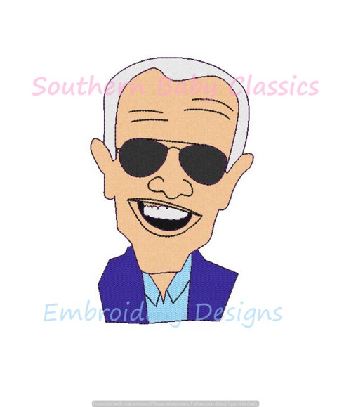 President Biden Vintage Seed Stitch Applique Machine Embroidery Design