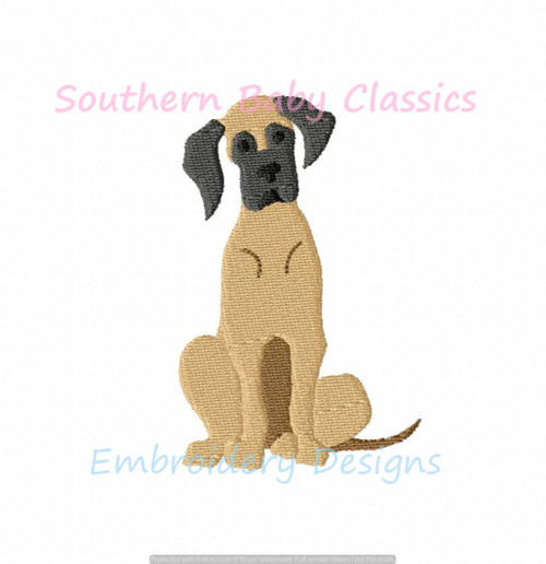 Great Dane Dog Mini Fill Machine Embroidery Design Boy Girl Dogs Puppy Pup