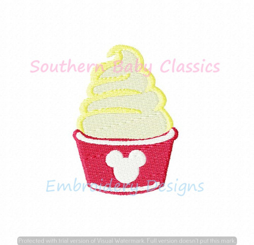 Pineapple Whip Ice Cream Mouse Character Amusement Park Snack Machine Embroidery Design