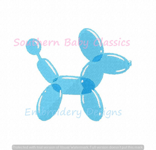 Balloon Animal Dog Machine Embroidery Design Mini Fill Birthday Party Boy Girl