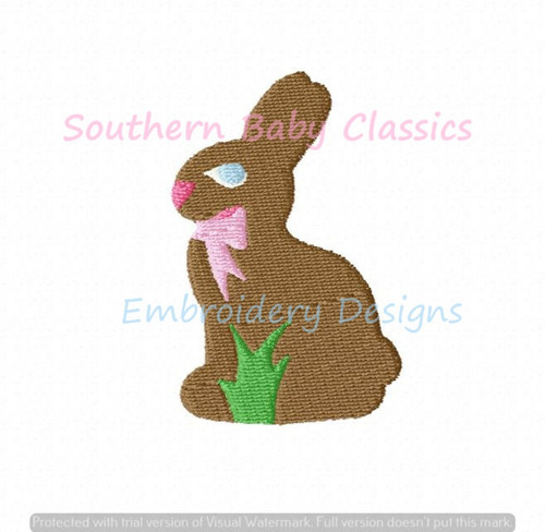 Chocolate Easter Bunny Mini Fill Machine Embroidery Design Spring Rabbit