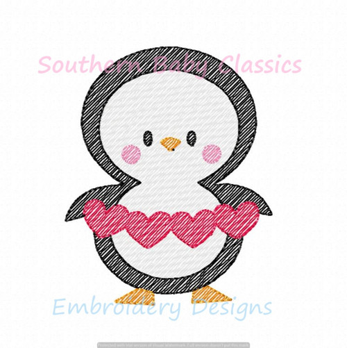 Embroidered Penguin pouch – Melodyryderdesigns