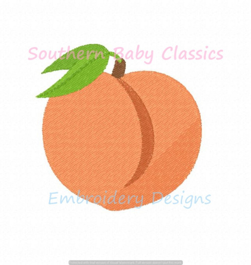 Peach Fruit Mini Fill Machine Embroidery Design Georgia Sweet Summer