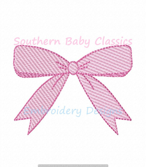 Bow Ribbon Sketchy Fill With Outline Machine Embroidery Design Baby Girl Cute Preppy