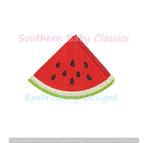 Watermelon Slice Mini Fill Machine Embroidery Design Summer Food Fruit Cute Boy Girl Vacation