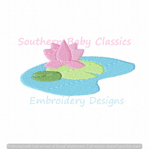 Water Lilly Flower Mini Fill Machine Embroidery Design Lake Camping Summer