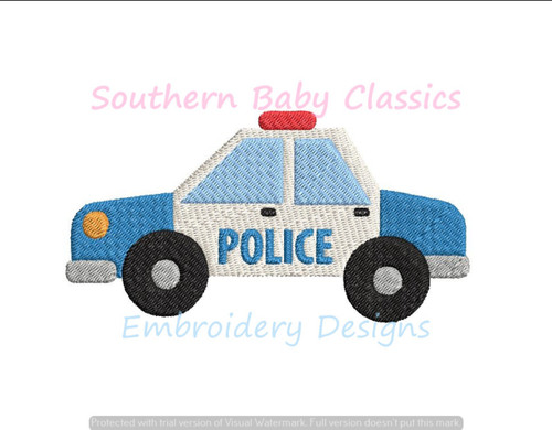 Police Car Cruiser Mini Fill Machine Embroidery Design Boy Cars Vehicles Toy