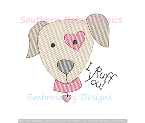 Dog Girl With Valentine's Day Heart Light Sketch Machine Embroidery Design  Westie West Highland