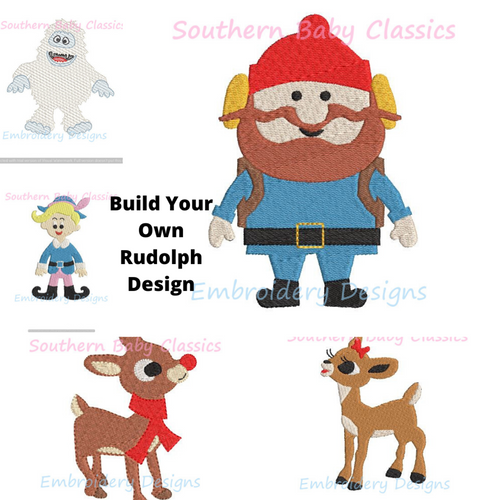 Build Your Own Christmas Rudolph Mini Fill Embroidery Design Clarice Hermey Snow Monster Yukon