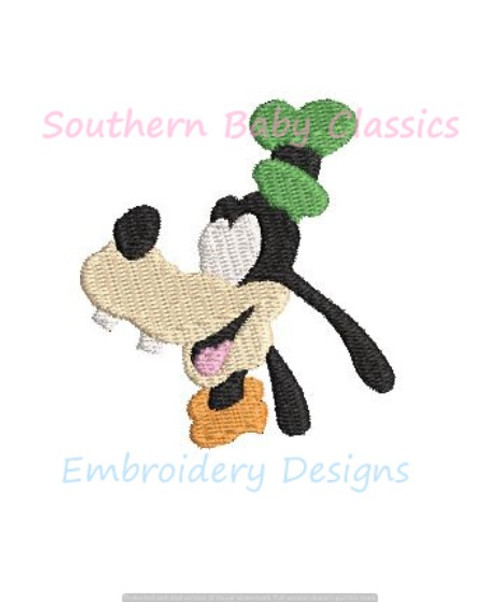 Dog Character with Hat Profile Mini Fill Machine Embroidery Design