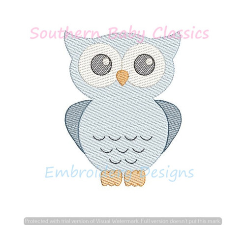 Owl Boy Sketchy Light Fill Machine Embroidery Design Owls Fall Autumn Library School