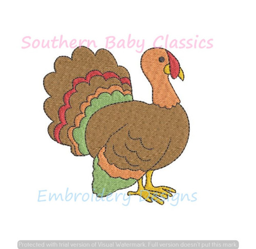 Turkey Thanksgiving Mini Fill Machine Embroidery Design Boy Girl