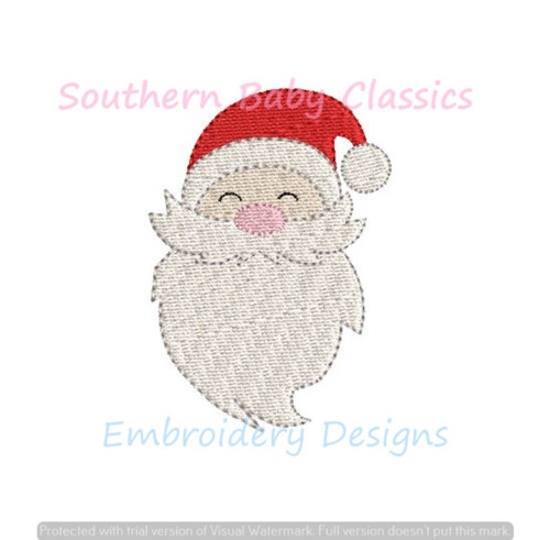 Santa Clause Christmas Head Face Mini Fill Machine Embroidery Design