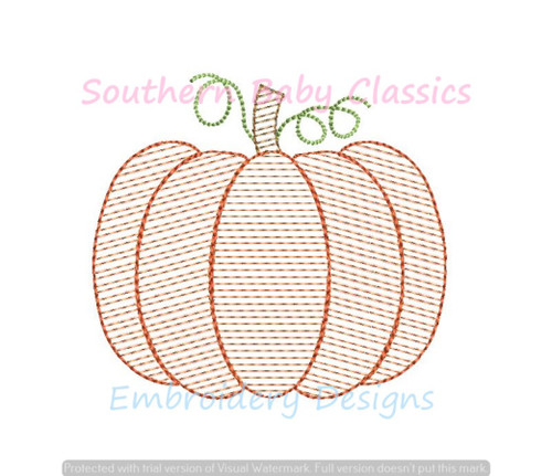 Light Fill Fall Pumpkin Autumn Quick Stitch Machine Embroidery Design