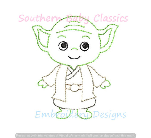 Green Star Master Vintage Stitch Machine Embroidery Design Character