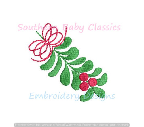 Mistletoe Mini Fill Machine Embroidery Design Christmas Preppy