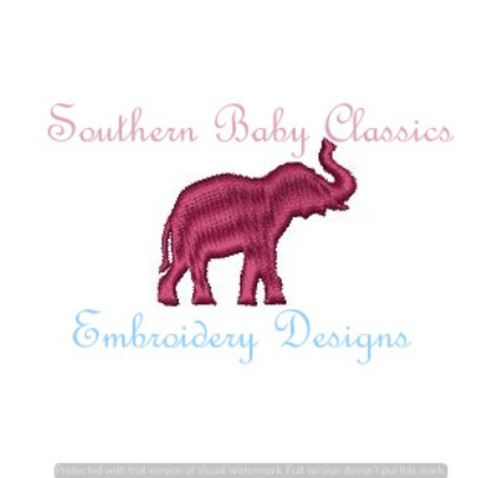 Elephant Silhouette Mini Satin Fill Machine Embroidery Design Zoo Mascot