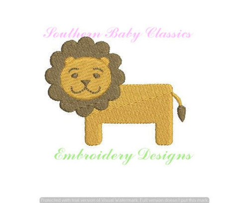 Cute Lion Mini Fill Machine Embroidery Design Zoo Baby