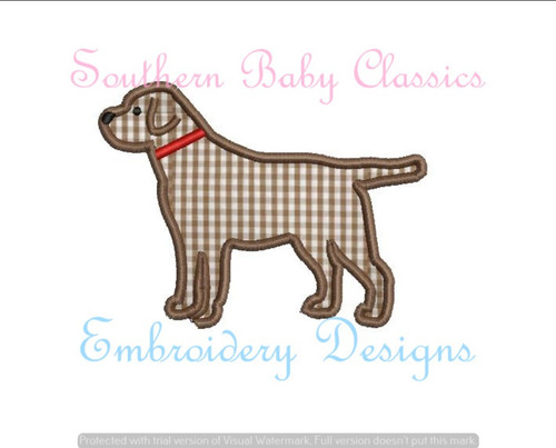 Lab Dog Satin Applique Machine Embroidery Design Labrador Retriever