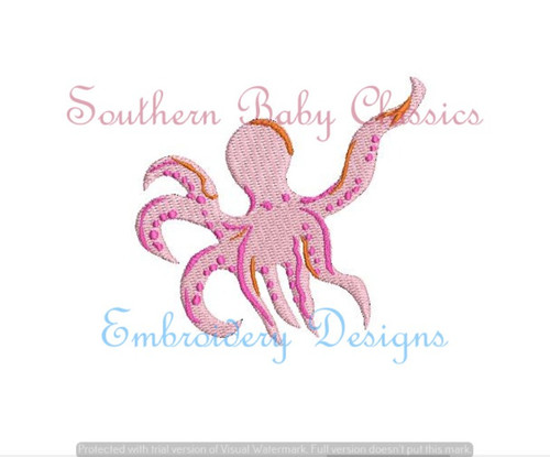 Preppy Octopus Mini Fill Machine Embroidery Design