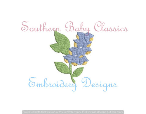 Blue Bell Flower Texas Bluebell Mini Fill Machine Embroidery Design