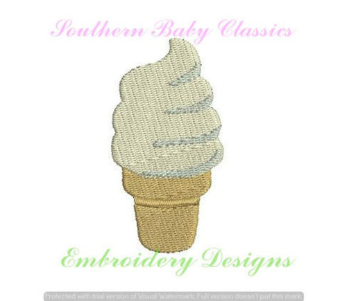 Soft Serve Ice Cream Mini Fill Machine Embroidery Design Summer