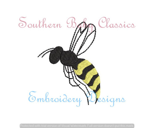 Wasp Bee Hornet Mascot Mini Fill Design Machine Embroidery