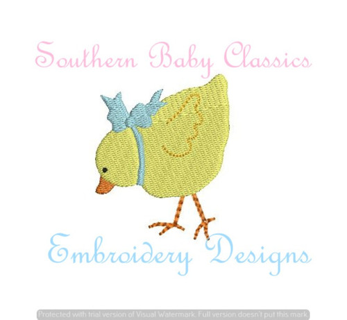 Chick Chicken Baby Bow Bow Tie Mini Fill Design Machine Embroidery