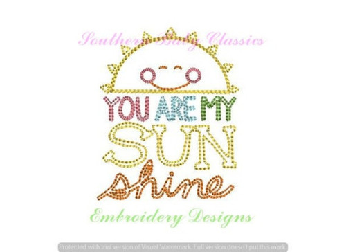 You Are My Sun Shine Vintage Stitch Machine Embroidery Design