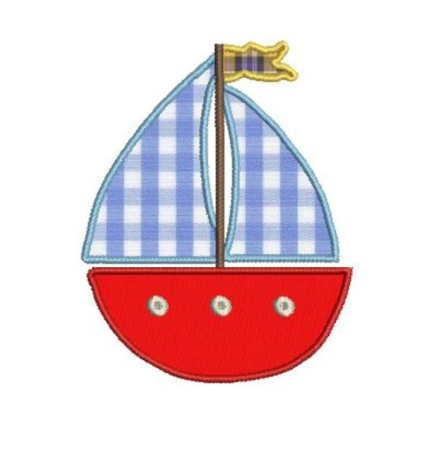 Sail Boat Boat Blanket Stitch Applique Machine Embroidery Design