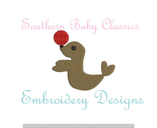 Circus Seal With Ball Mini Fill Machine Embroidery Design