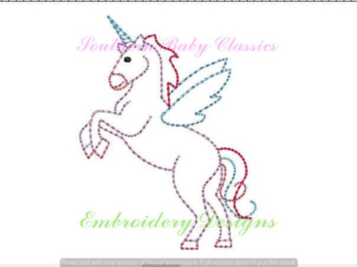 Unicorn Vintage Stitch Machine Embroidery Design Horse Unicorns