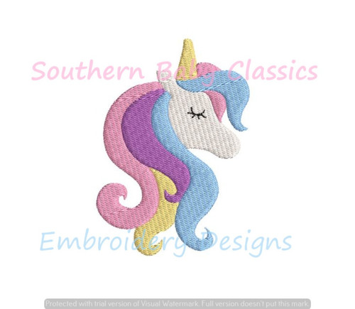 Unicorn Head Mini Fill Design Machine Embroidery Design Unicorns