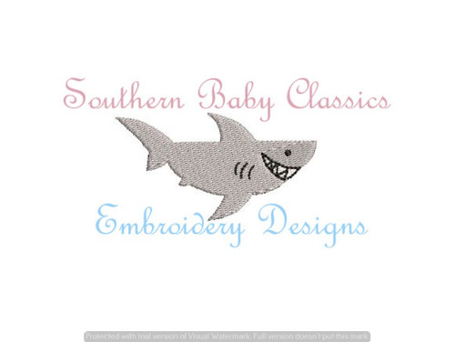 Smiling Shark Mini Fill Design Machine Embroidery Design Summer Boy