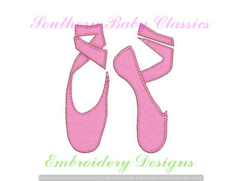 Ballet Shoes Blanket Stitch Applique Machine Embroidery Girl Sports Ballerina