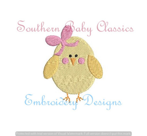 Chick with Bow Mini Fill Machine Embroidery Spring/Easter