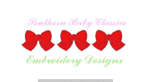 Bows in a Row Blanket Stitch Applique Machine Embroidery