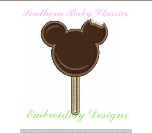 Mouse Ice Cream Applique Machine Embroidery Character