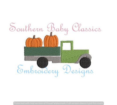 Truck Pumpkin Mini Fill Machine Embroidery Autumn/Halloween