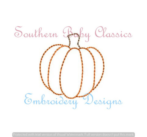 Pumpkin Mini Vintage Stitch Machine Embroidery Autumn/Halloween