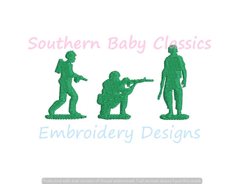 Army Men Trio Fill Machine Embroidery Character