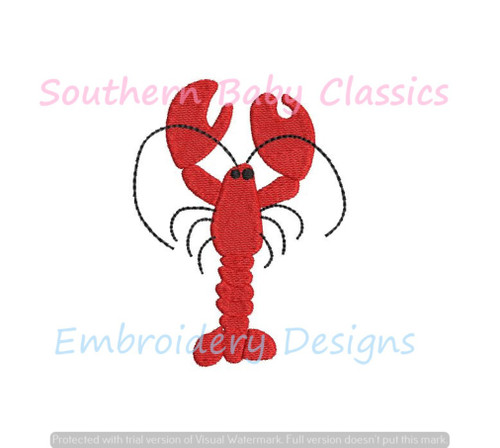 Crawfish Mini Fill Machine Embroidery Design Lobster