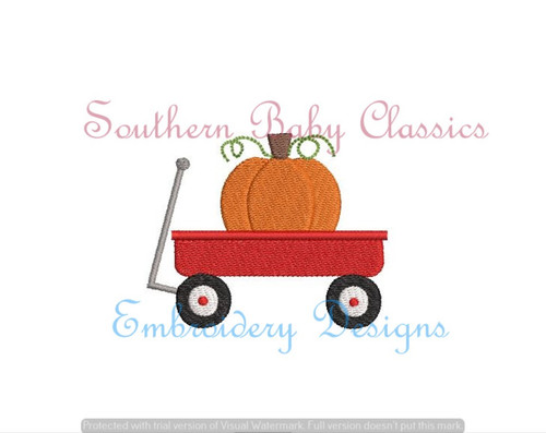 Wagon Pumpkin Mini Fill Machine Embroidery Design