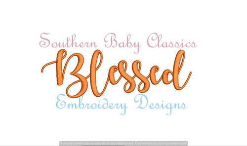 Blessed Word Art Fill Satin Stitch Thanksgiving Fall  Embroidery Design for Embroidery Machine