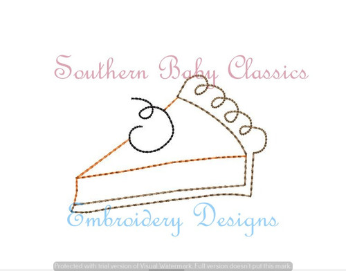 Pumpkin Pie Vintage Stitch Design Quick Stitch File for Embroidery Machine Instant Download Autumn