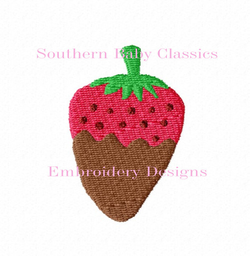 Chocolate Dipped Strawberry Machine Embroidery Design Valentine Valentine's Day