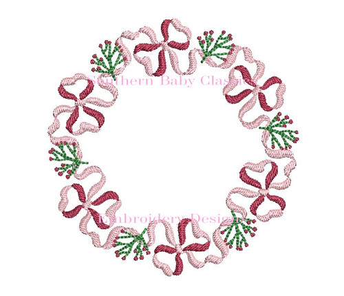 Holly Berry Interlocking Ribbon Bow Monogram Frame Christmas Girl Holiday