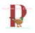 Pheasant P  Animal Monogram Initial Font Machine Embroidery Design Boy Girl