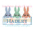 Easter Bunny Rabbit Trio Applique Name Plate Plaque Machine Embroidery Design Spring