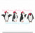 Penguins with Bow Ribbon Row Machine Embroidery Design Girl Winter Christmas